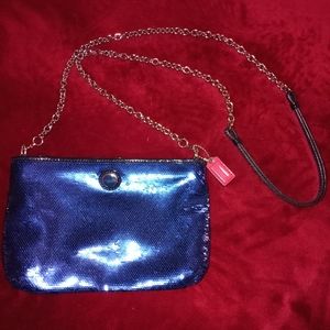 COACH Blue Sequin Crossbody Purse